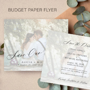 Budget Foto elegante Schrift Hochzeit Save-the-Dat Flyer