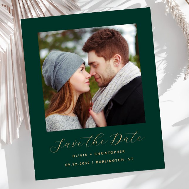 Budget Foto Emerald Green Gold Save the Date (Von Creator hochgeladen)