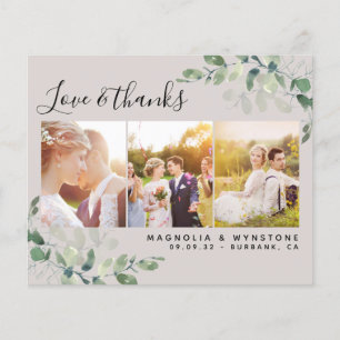 Budget Foto Eukalyptus Wedding Dankeschön Karte
