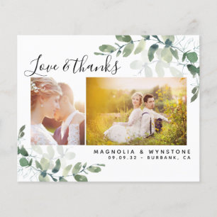 Budget Foto Eukalyptus Wedding Dankeschön Karte