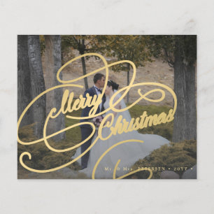 Budget Foto frisch vermählte Weihnachtskarte Flyer