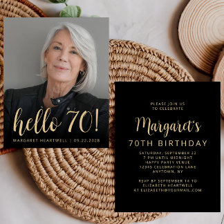 Budget Foto Hallo 70 Geburtstagsparty Einladung