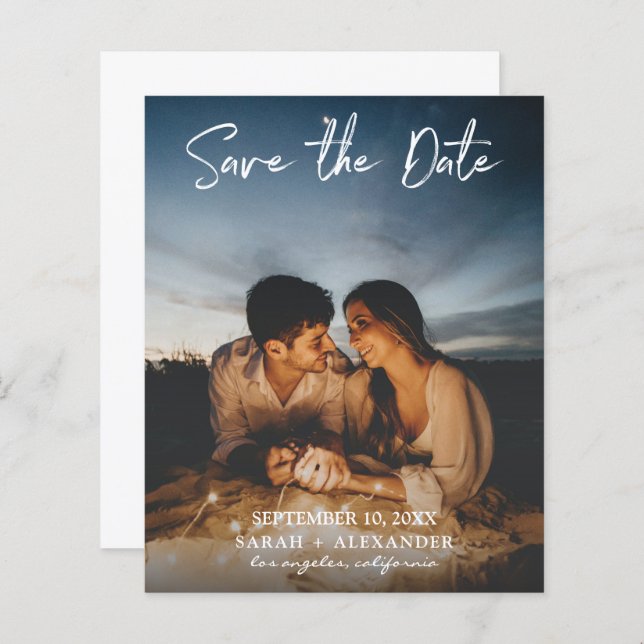 Budget Foto Handwriting Vert Save the Date V2 (Vorne/Hinten)