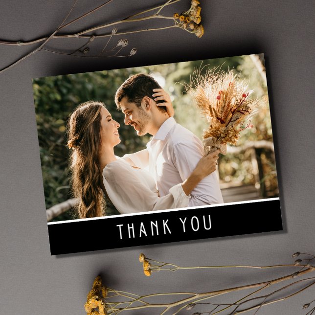 Budget Foto Hochzeit Danke Postcard Postkarte (Budget Photo Wedding Thank You Postcard)