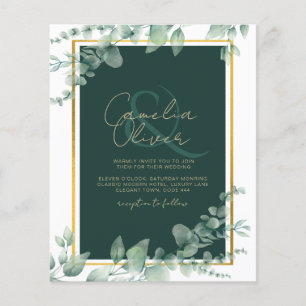 BUDGET Foto Hochzeit Einladung botanische Vegetati Flyer