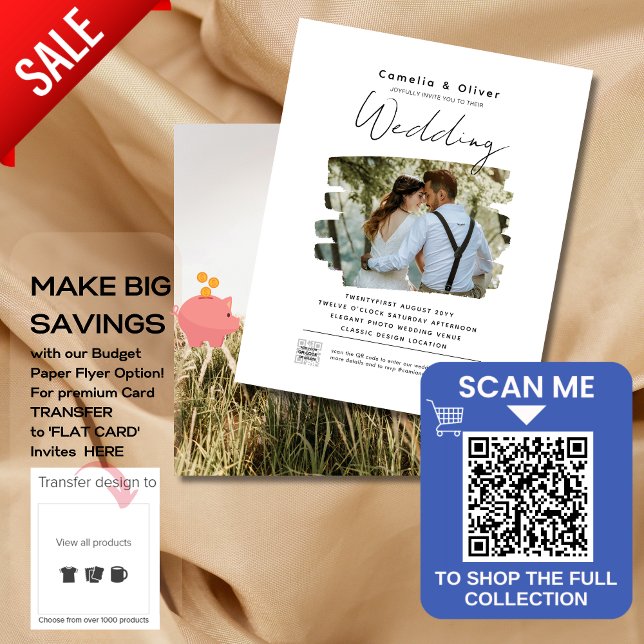 Budget Foto Hochzeit Einladung Classic White Flyer (Von Creator hochgeladen)