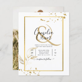 Budget Foto Hochzeit Einladung Classic White GOLD