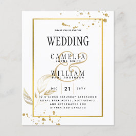 Budget Foto Hochzeit Einladung Classic White GOLD Flyer