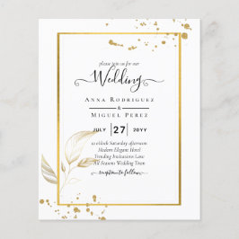 Budget Foto Hochzeit Einladung Classic White GOLD Flyer
