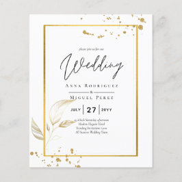 Budget Foto Hochzeit Einladung Classic White GOLD Flyer