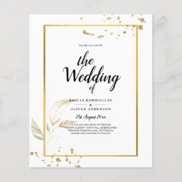 Budget Foto Hochzeit Einladung Classic White GOLD Flyer