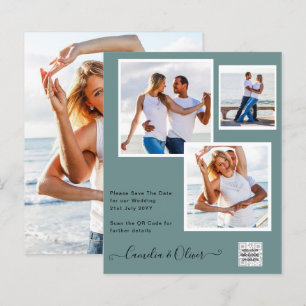 BUDGET-Foto-Hochzeitseinladung Termin merken QR-Co