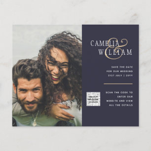 Budget-Foto-Hochzeitseinladung Termin merken QR-Co Flyer