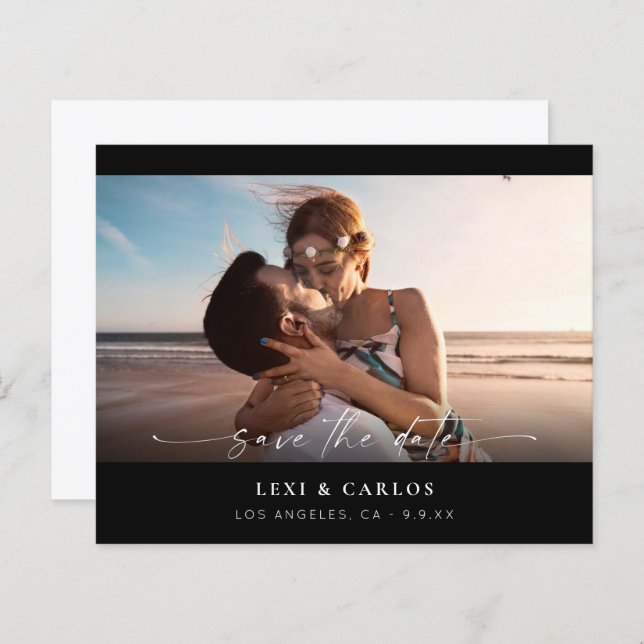 Budget Foto & Kalligrafie 3 Mod Save the Date (Vorne/Hinten)