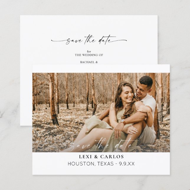Budget Foto & Kalligrafie 3 W Mod Save the Date (Vorne/Hinten)