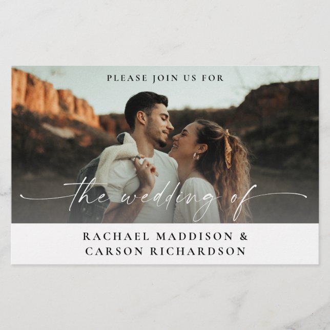 Budget Foto & Kalligrafie 3B Horizontale Hochzeit  Flyer (Vorne)