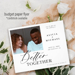 Budget Foto moderne Hochzeit Save-the-Date Flyer