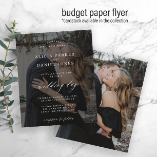 Budget-Foto moderne schwarze Hochzeitseinladung Fl Flyer