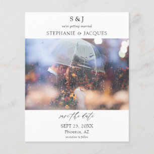 Budget Foto Modernes Monogramm Save the Date Flyer
