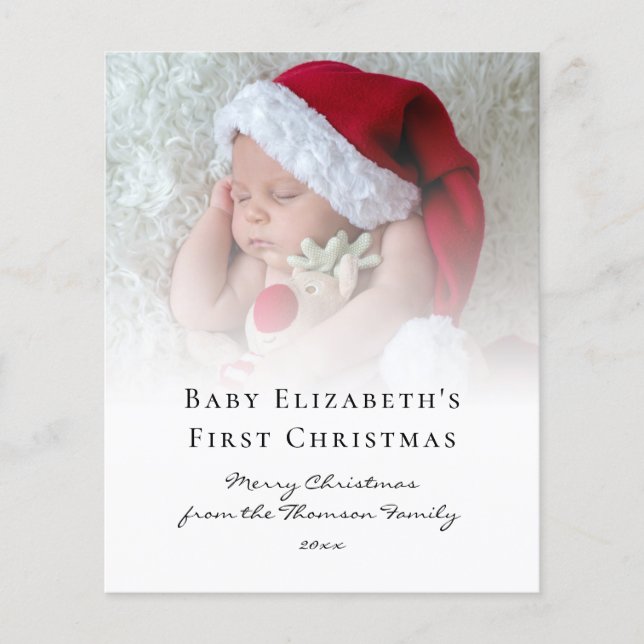Budget Foto Overlay Baby First Christmas Card (Vorderseite)