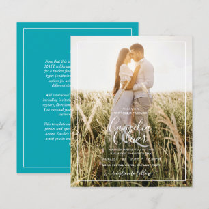 BUDGET Foto Overlay Blau Aquamarine Hochzeit Einla