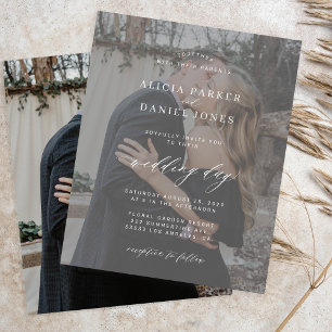 Budget Foto Overlay moderne Hochzeitseinladung