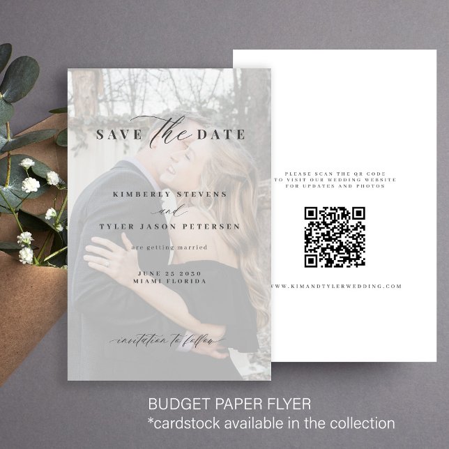 Budget Foto Overlay QR CODE Hochzeit speichern Sie Flyer (Von Creator hochgeladen)
