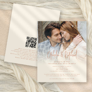 Budget Foto Overlay QR Terracotta Cream Wedding