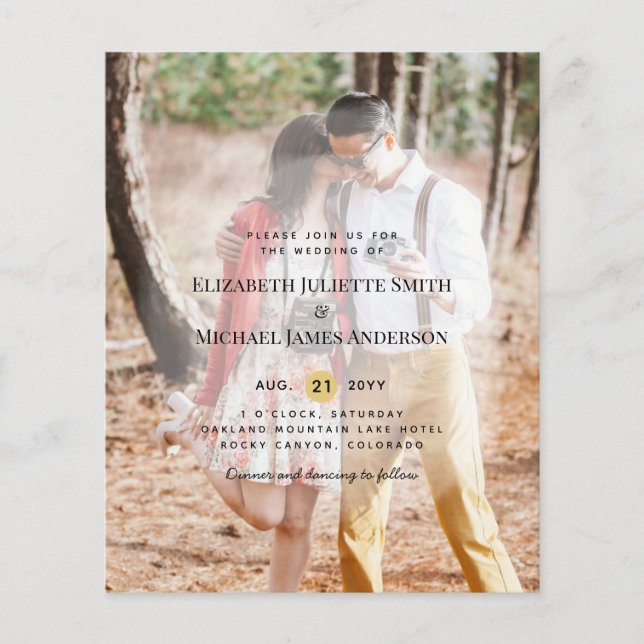 Budget FOTO OVERLAY Wedding Einladung Flyer (Vorne)