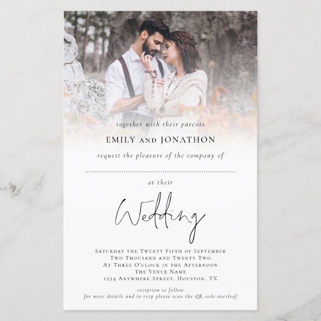 Budget Foto Platz für Gast QR Hochzeit (Vorderseite)