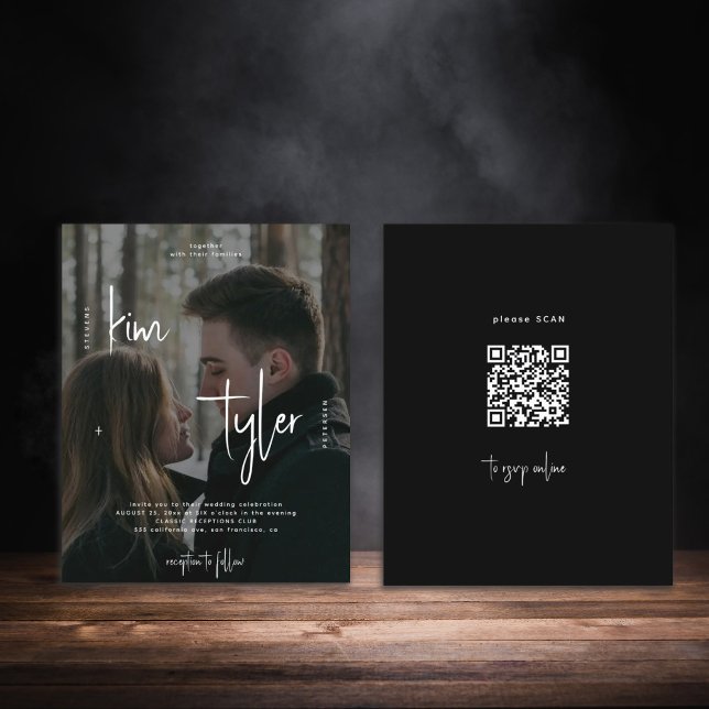 Budget Foto QR-Code alle in einer Hochzeitseinladu (Von Creator hochgeladen)