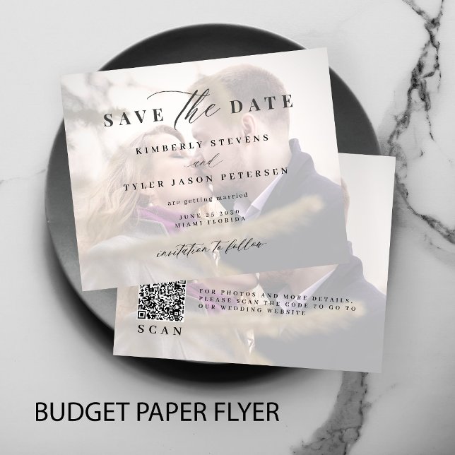 Budget Foto QR CODE Hochzeit speichern Sie das Dat Flyer (Von Creator hochgeladen)