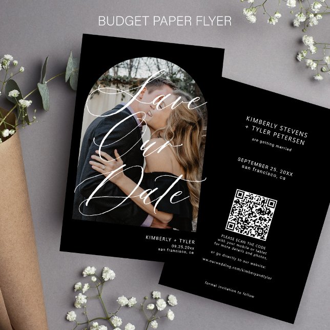 Budget Foto QR CODE Schwarze Hochzeit speichern da Flyer (Von Creator hochgeladen)