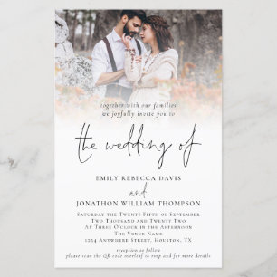 Budget Foto QR Skriptformelle Hochzeitseinladung