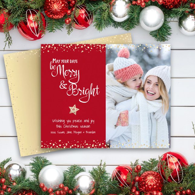 Budget Foto Red Days Be Bright Script Card (Von Creator hochgeladen)