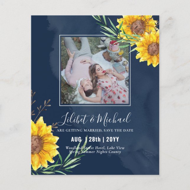 BUDGET-Foto Rett Datum oder Hochzeit Einladung Son Flyer (Vorne)