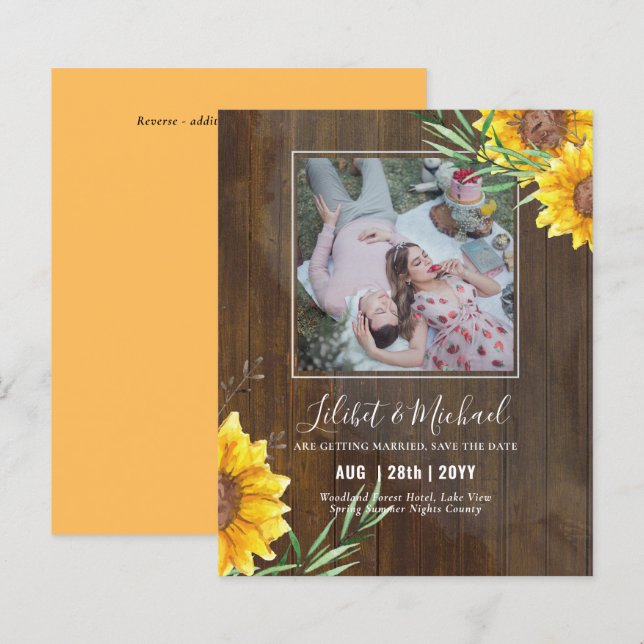 BUDGET-Foto Rett Datum oder Hochzeit Rustikale Son (Vorne/Hinten)