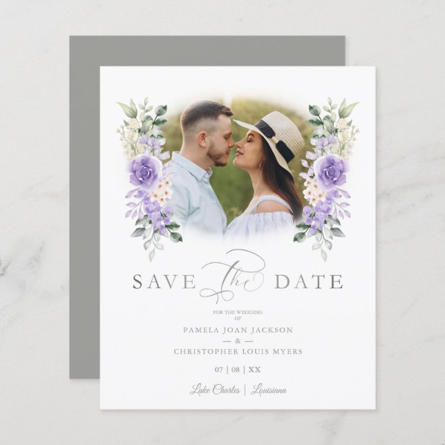 Budget Foto Romantische Lila Shades Wreath Wedding (Vorne/Hinten)