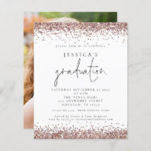 Budget Foto Rose Gold Glitzer 2024 Abschluss