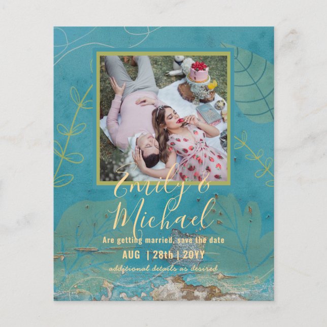 Budget Foto Save the Date Abstrakt Hochzeit (Vorderseite)