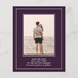 BUDGET-Foto Save the Date Plum Lila Wedding Flyer