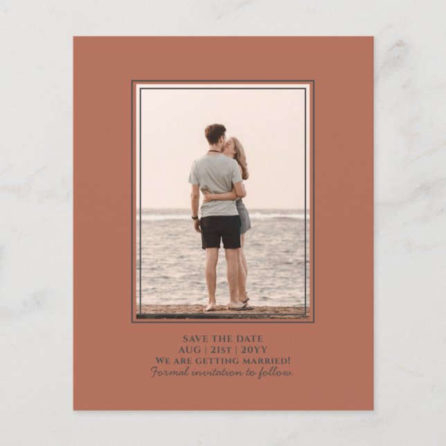 BUDGET FOTO Save the Date Terracotta Wedding Flyer (Vorne)