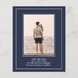 BUDGET FOTO Save the Dates Navy Blue WEDD Flyer
