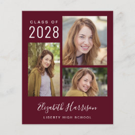 Budget Foto Script Burgundy Graduation Party