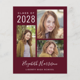 Budget Foto Script Burgundy Graduation Party