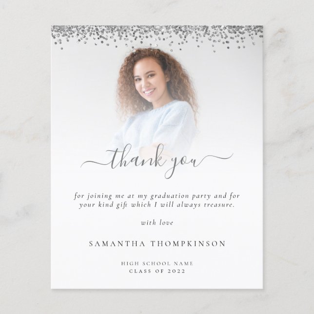 Budget Foto Silver Glitzer Vielen Dank (Vorderseite)