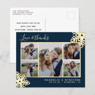 Budget Foto Snowflake Wedding Danke Postcard