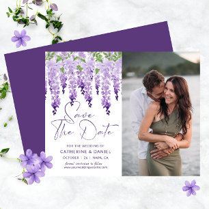Budget-Foto-Sparen Sie das Datum Wisteria-Hochzeit