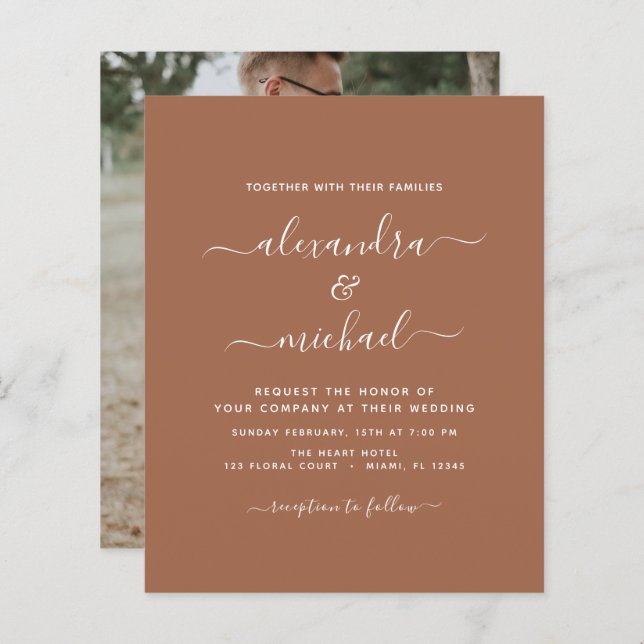 Budget Foto Terra Cotta Boho Wedding Simple (Vorne/Hinten)