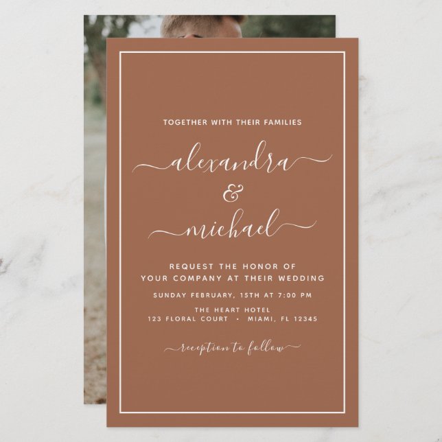 Budget Foto Terracotta Boho Wedding Simple (Vorne/Hinten)